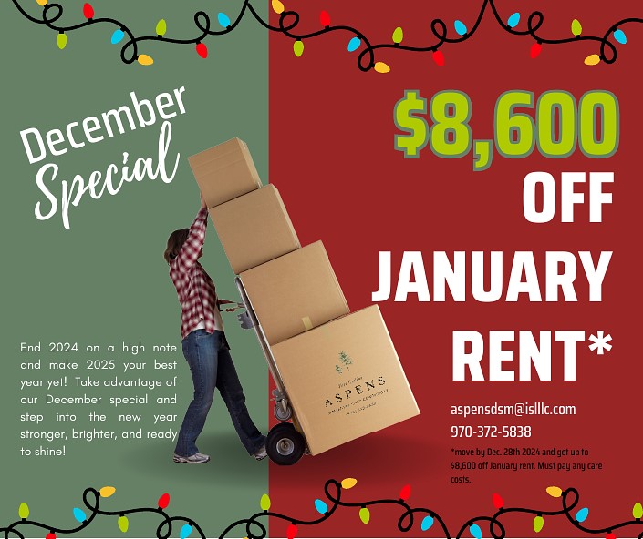 Aspens December Special: Free January Rent